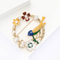 Alloy Enamel Bird Wreath Brooch Pin For Women's Apparel view 3