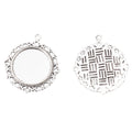 20mm Zinc Alloy Round Bezel Charm Pendant No.016215 for DIY Necklace Bracelet Jewelry Making view 3