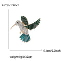 Alloy Enamel Rhinestone Hummingbird Brooch Pin For Women's Suits view 4
