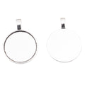 25mm Zinc Alloy Round Bezel Setting Charm Pendant for DIY Necklace Bracelet Jewelry Making view 2