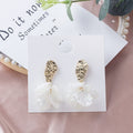 Elegant Iridescent Cracked Shell Flower Drop Alloy 925 Silver Pin Fresh Statement Earrings view 2