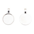 20mm Zinc Alloy Round Bezel Charm Pendant No.848313 for DIY Necklace Bracelet Jewelry Making view 2