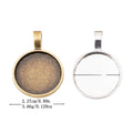 20mm Zinc Alloy Round Bezel Charm Pendant No.848313 for DIY Necklace Bracelet Jewelry Making view 1