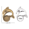 16mm Zinc Alloy Dolphin Frame Charm Pendant for DIY Necklace Bracelet Jewelry Making view 1
