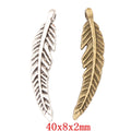 Zinc Alloy Feather Leaf Charm Pendant No.425164 for DIY Necklace Bracelet Jewelry Making view 1