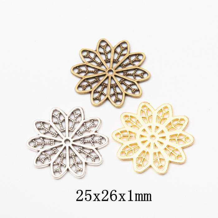 Zinc Alloy Flower Charm Pendant No.773326 for DIY Necklace Bracelet Jewelry Making