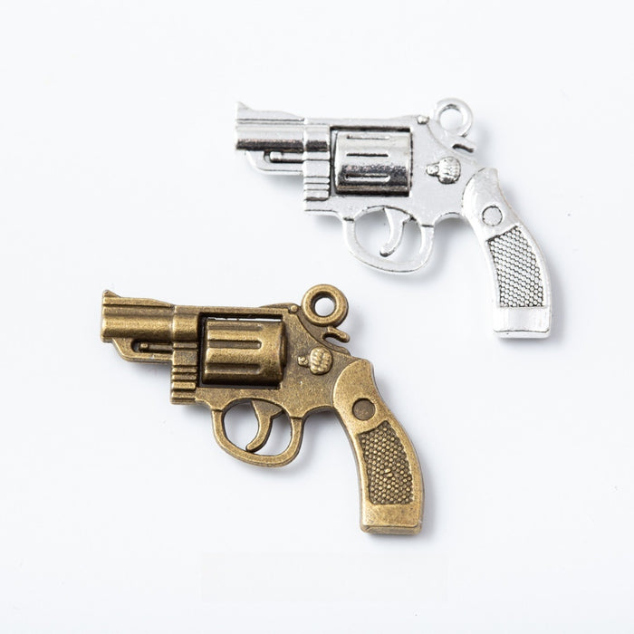 Zinc Alloy Handgun Charm Pendant for DIY Necklace Bracelet Jewelry Making