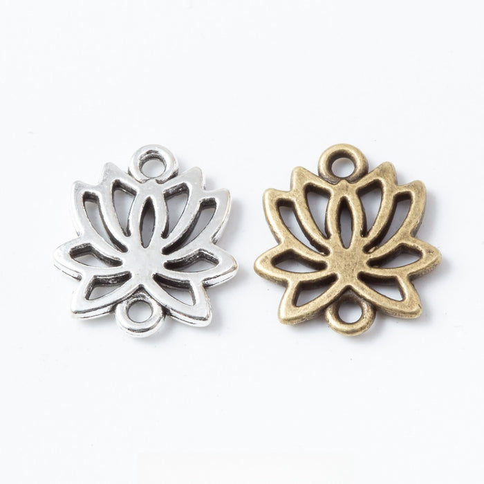 Zinc Alloy Lotus Charm Pendant No.095990 for DIY Necklace Bracelet Jewelry Making
