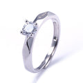 Korean Style Couple Open Ring Set, Platinum Plated His Queen Her King Engraved Rings view 6