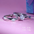 Korean Style Couple Open Ring Set, Platinum Plated His Queen Her King Engraved Rings view 5