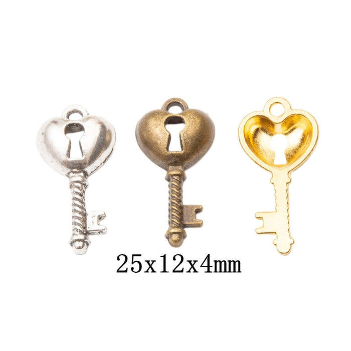 Zinc Alloy Key Charm Pendant No.323239 for DIY Necklace Bracelet Jewelry Making
