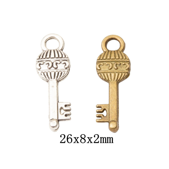 Zinc Alloy Key Charm Pendant No.323740 for DIY Necklace Bracelet Jewelry Making