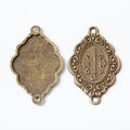 Zinc Alloy Two Hole Tag Charm Pendant for DIY Necklace Bracelet Jewelry Making view 2