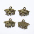 Zinc Alloy Graduation Cap Charm Pendant No.579329 for DIY Necklace Bracelet Jewelry Making view 3
