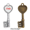 Zinc Alloy Key Charm Pendant No.003314 for DIY Necklace Bracelet Jewelry Making view 1