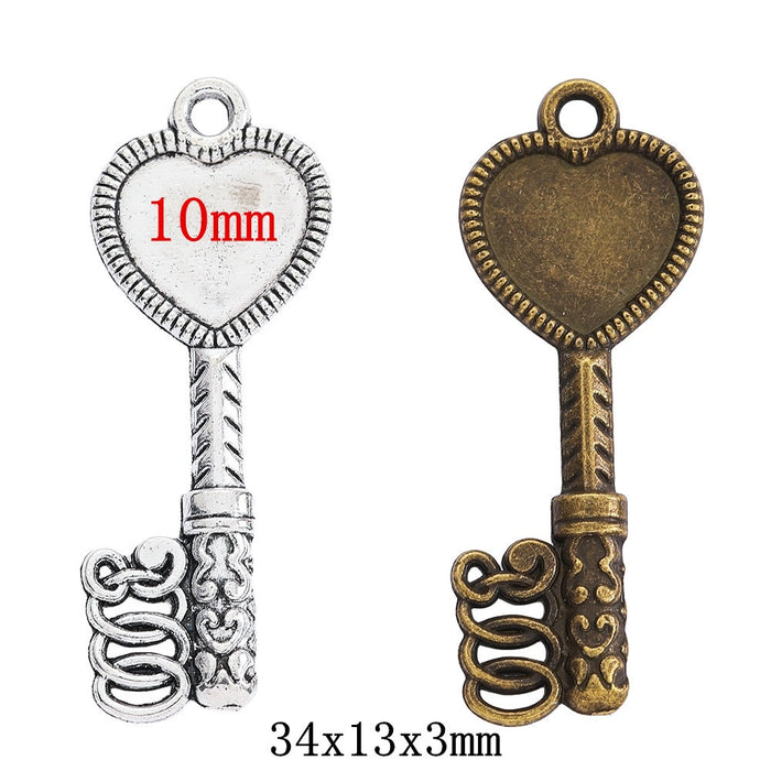 Zinc Alloy Key Charm Pendant No.003314 for DIY Necklace Bracelet Jewelry Making