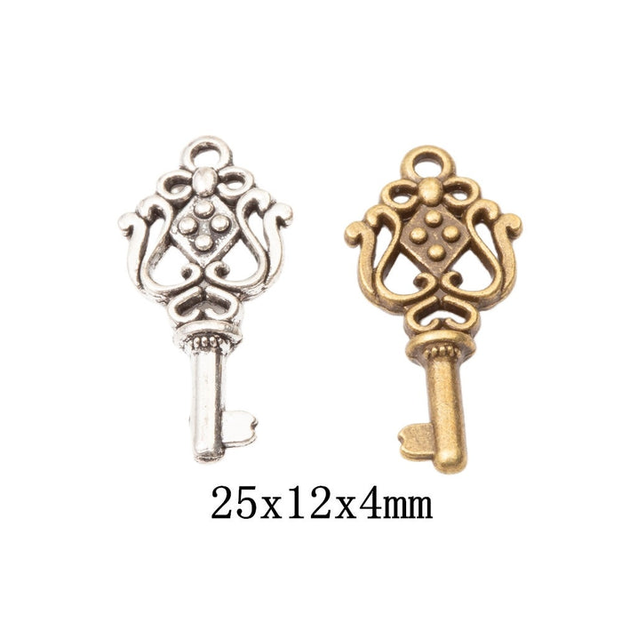 Zinc Alloy Key Charm Pendant No.503194 for DIY Necklace Bracelet Jewelry Making