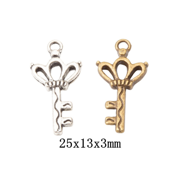Zinc Alloy Key Charm Pendant No.555501 for DIY Necklace Bracelet Jewelry Making