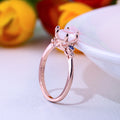 Micro Pave Frosted Zircon Ring, European Opal Rose Gold Women's Engagement Finger Ring view 2