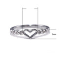 Korean Style Heart Copper Ring With Zircon Inlay, Fresh Women's Index Finger Jewelry view 5