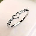 Korean Style Heart Copper Ring With Zircon Inlay, Fresh Women's Index Finger Jewelry view 1