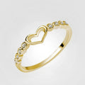 Korean Style Heart Copper Ring With Zircon Inlay, Fresh Women's Index Finger Jewelry view 6