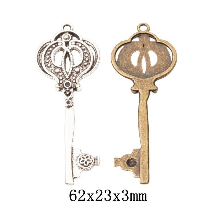 Zinc Alloy Key Charm Pendant No.027538 for DIY Necklace Bracelet Jewelry Making