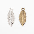Zinc Alloy Feather Leaf Charm Pendant No.958852 for DIY Necklace Bracelet Jewelry Making view 1