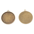 35mm Zinc Alloy Round Bezel Charm Pendant for DIY Necklace Bracelet Jewelry Making view 3