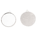 35mm Zinc Alloy Round Bezel Charm Pendant for DIY Necklace Bracelet Jewelry Making view 2