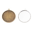 35mm Zinc Alloy Round Bezel Charm Pendant for DIY Necklace Bracelet Jewelry Making view 4