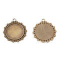 20mm Zinc Alloy Round Bezel Tray Charm Pendant No.333762 for DIY Necklace Bracelet Jewelry Making view 2