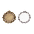 20mm Zinc Alloy Round Bezel Tray Charm Pendant No.333762 for DIY Necklace Bracelet Jewelry Making view 4