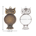 25mm Zinc Alloy Owl Charm Pendant for DIY Necklace Bracelet Jewelry Making view 1