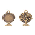 30mm Zinc Alloy Tree Bezel Charm Pendant for DIY Necklace Bracelet Jewelry Making view 3