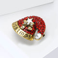 Cute Alloy Enamel Rhinestone Christmas Hat Brooch Pin For Apparel view 3