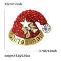 Cute Alloy Enamel Rhinestone Christmas Hat Brooch Pin For Apparel view 5
