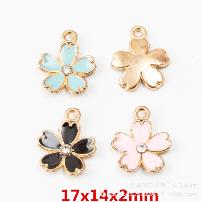 Black Zinc Alloy Flower Charm Pendant for DIY Necklace Bracelet Jewelry Making