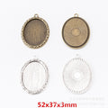 Zinc Alloy Oval Cabochon Setting Charm Pendant for DIY Necklace Bracelet Jewelry Making view 1