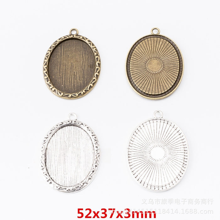 Zinc Alloy Oval Cabochon Setting Charm Pendant for DIY Necklace Bracelet Jewelry Making
