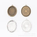 Zinc Alloy Oval Cabochon Setting Charm Pendant for DIY Necklace Bracelet Jewelry Making view 2