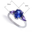 Pear Shaped Teardrop Blue Purple Zircon Inlaid Ring, Creative Fashion Jewelry Accessory view 5