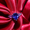 Pear Shaped Teardrop Blue Purple Zircon Inlaid Ring, Creative Fashion Jewelry Accessory view 2