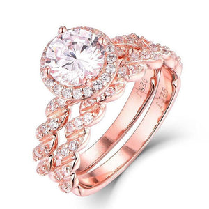 Creative Twisted Ring Set Rose Gold Plated Copper Women's Fashion Finger Jewelry Accessories