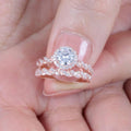 Creative Twisted Ring Set Rose Gold Plated Copper Women's Fashion Finger Jewelry Accessories view 2