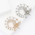 Alloy Pearl Rhinestone Butterfly Brooch Pin For Women's Clothing Decoration view 1