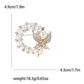 Alloy Pearl Rhinestone Butterfly Brooch Pin For Women's Clothing Decoration view 4