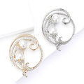 Alloy Rhinestone Pearl Flower Brooch Pin For Womens Clothing view 2