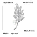 Alloy Pearl Rhinestone Leaf Brooch Pin For Women's Clothing Decoration view 5