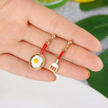Sterling Silver Needle Asymmetric Fried Egg Donut Unicorn Stud Earrings Summer Fashion view 4